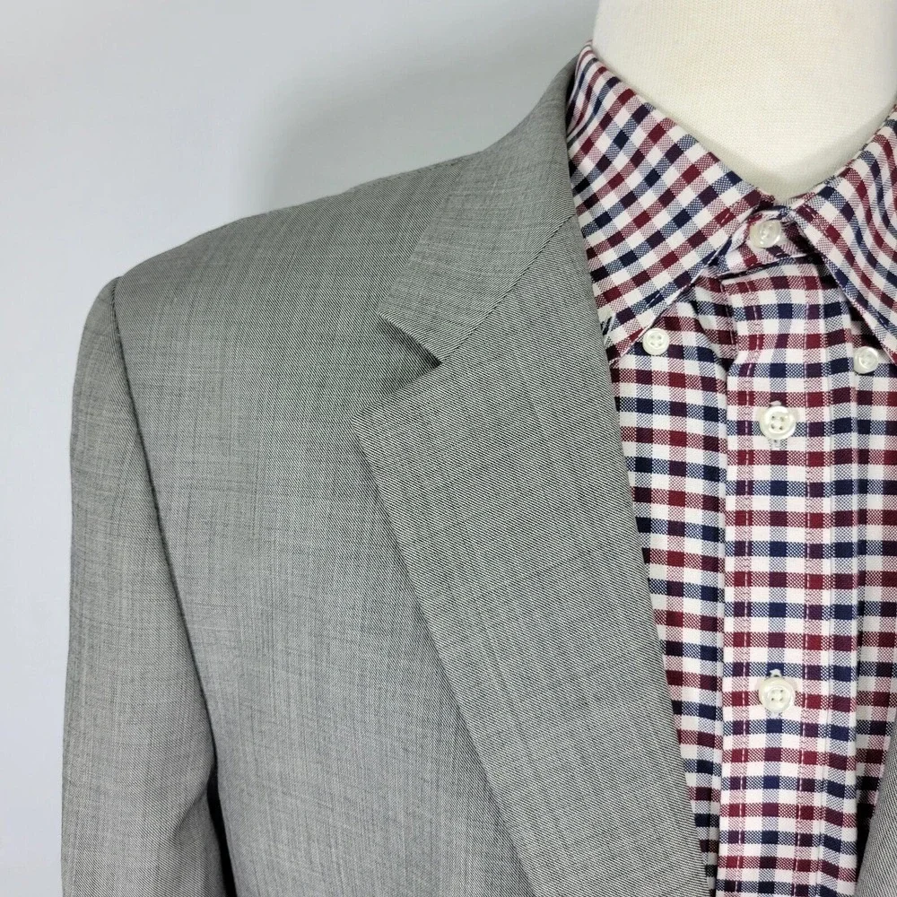Lauren Ralph‎ Lauren Men's Sport Coat Blazer Two Button Gray SHK Skin Wool 46R